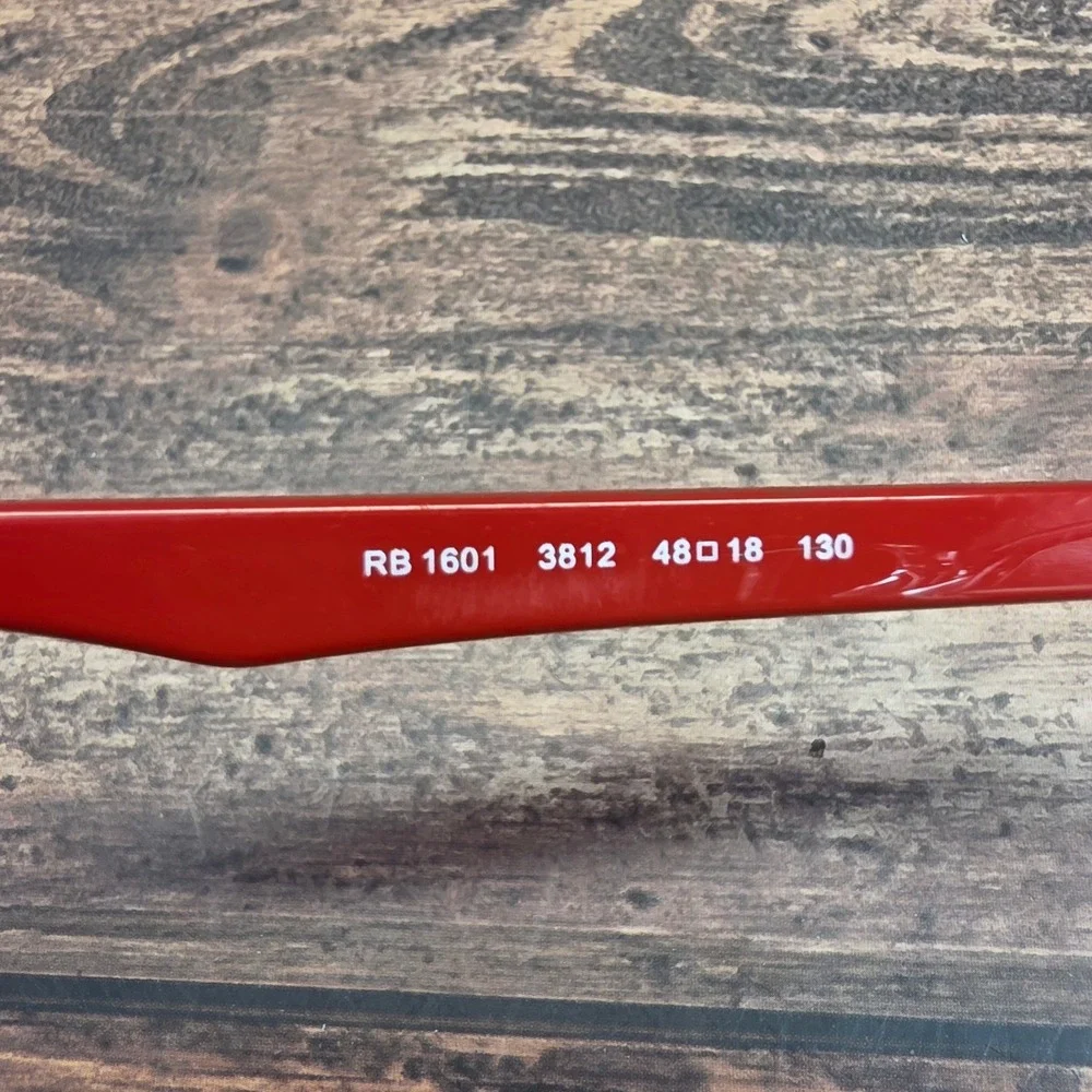 Ray-Ban Junior RB 1601 3812 Kids Eyeglasses Grey‎ Red Square Frames 48-18-130